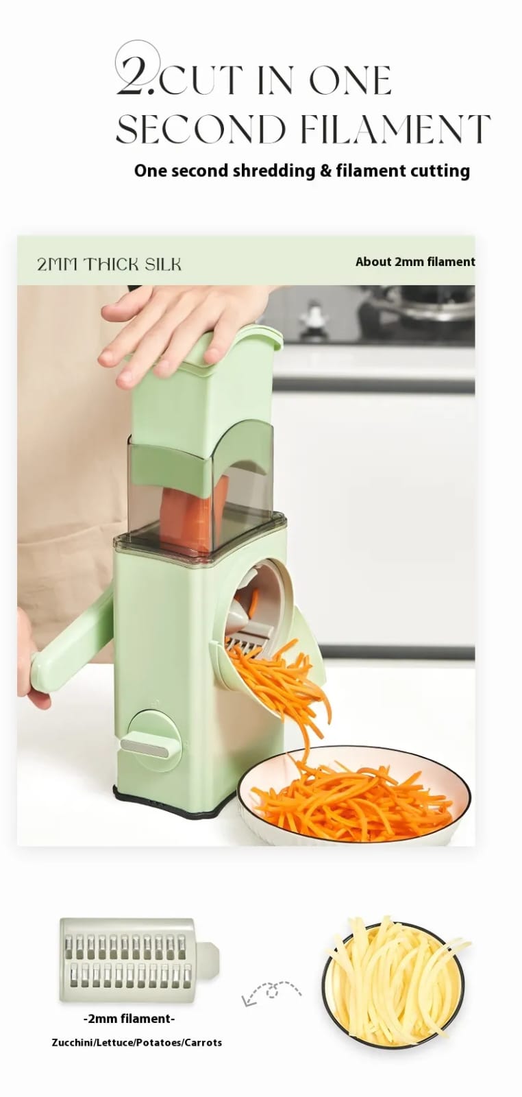 Multi-functional Hand Guard Household Kitchen Hand-cranked Drum Shredder